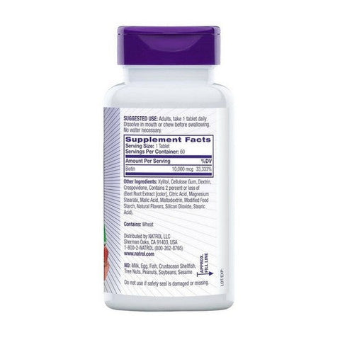 Natrol, Fast Dissolve Biotin, 10,000 Mcg, 60 Tabs Natrol