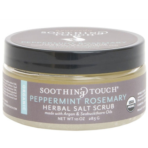 Soothing Touch, Organic Herbal Salt Scrub Peppermint Rosemary, 10 Oz Soothing Touch