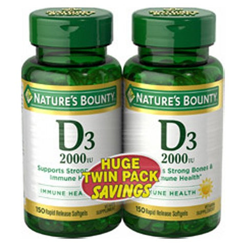 Vitamin D3 12 X (150 Softgels + 150 Softgels) by Nature's Bounty