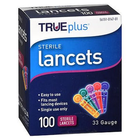 Trueplus, Sterile Lancets 33 Gauge, 100 Count Trueplus