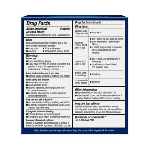 Xyzal, Allergy 24 Hr Tablets, 35 Tabs Xyzal