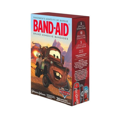 Band-Aid, Adhesive Bandages Disney Pixar Cars 3 Assorted Sizes, 20 Each Band-Aid