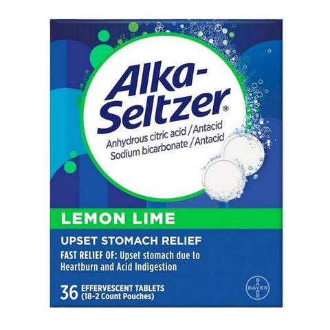 Alka-Seltzer, Effervescent Tablets Lemon Lime, 36 Tabs Alka-Seltzer