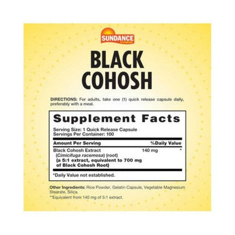 Sundance, Black Cohosh Quick Release Capsules, 100 Caps Sundance