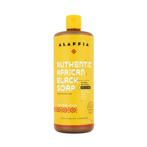Alaffia, Authentic Tangerine Citrus African Black Liquid Soap, 32 Oz Alaffia