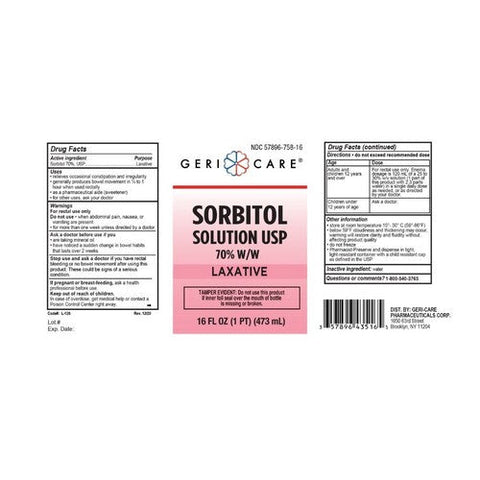 Gericare, Sorbitol Liquid Laxative Solution Usp 70% W/W, 16 Oz Gericare