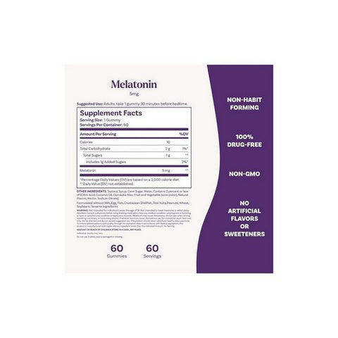 Natrol, Melatonin Gummies Strawberry, 5 Mg, 60 Gummies