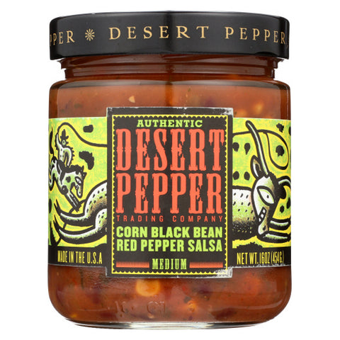 Desert Pepper, Corn Black Bean Roasted Red Pepper Salsa, Case of 6 X 16 Oz Desert Pepper
