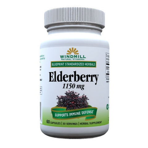 Windmill Health, Elderberry, 1150 Mg, 60 Caps Windmill Health