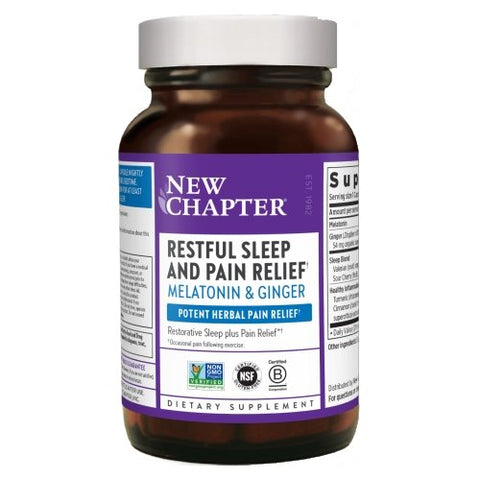 Restful Sleep And Pain Relief Melatonin And Ginger 90 Veg Tabs by New Chapter