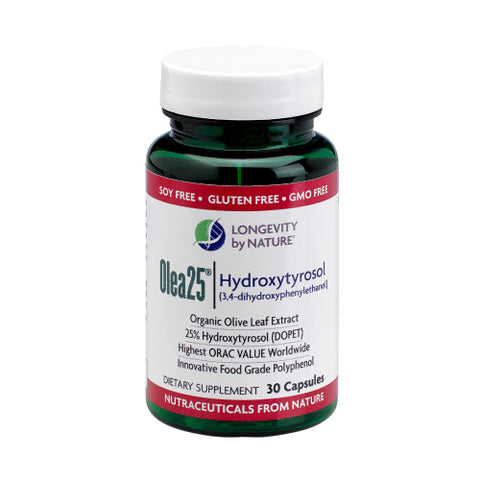 Longevity by Nature, Olea25 Hydroxytyrosol, 30 Caps Longevity by Nature