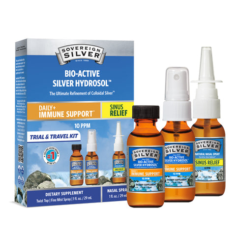 Sovereign Silver, Silver Hydrosol Immune Support Kit, 3 Pieces Sovereign Silver