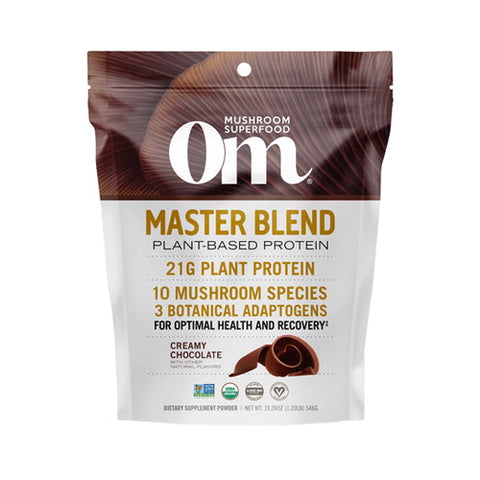 Mushroom Master Blend Chocolate Protein 19.26 Oz by Om Mushrooms