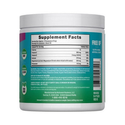 Natural Vitality, CALM Plus Calcium Raspberry Lemon, Raspberry-Lemon 8 Oz Natural Vitality