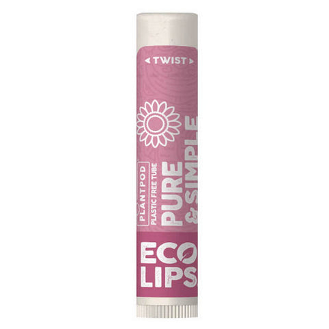 Pure and Simple Raspberry Lip Balm 0.15 Oz by Eco Lips