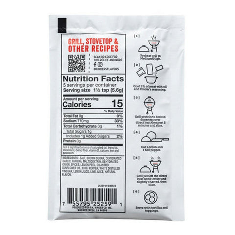 Kinders, Mexican Seasoning The Fajita Blend, 1 Oz (Case Of 15) Kinders