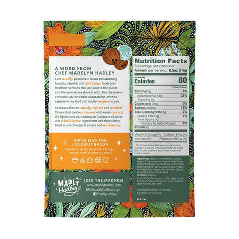 Madly Hadley, Original Coconut Bacon Vegan, 3 Oz(Case of 6) Madly Hadley