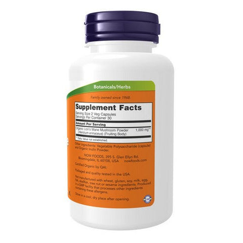 Now Foods, Lion's Mane, 500 Mg, 60 VegCaps