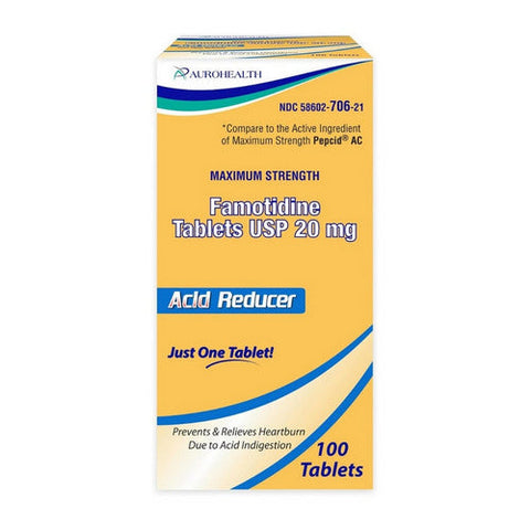 Auro Health, Maximum Strength Famotidine, 20 Mg, 100 Tabs