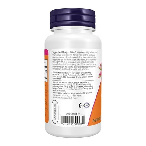 Now Foods, MK-7 Vitamin K-2 Extra Strength, 300 Mcg, 120 VegCaps Now Foods