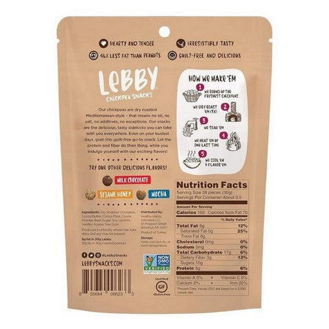 Lebby Snacks, Chickpea Dark Chocolate, 3.5 Oz (Case Of 6) Lebby Snacks