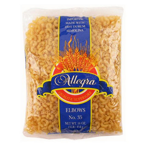 Pasta Elbows 16 Oz (Case Of 20) by Allegra