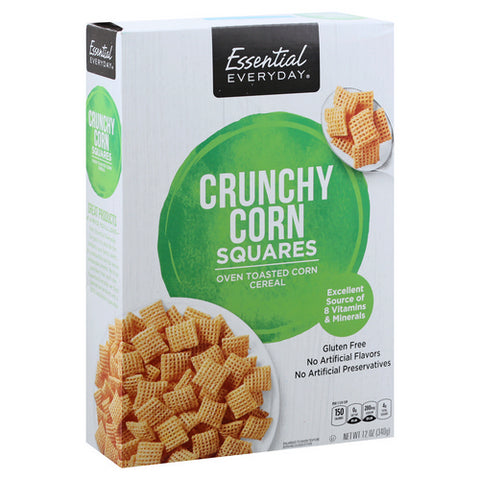 Crunchy Corn Squares Oven Toasted Corn Cereal 12 Oz (Case Of 14) by Essential Everyday