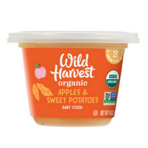 Organic Apples And Sweet Potatoes Baby Food 4 Oz (Case Of 12) by Wild Harvest