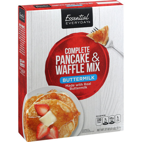 Complete Pancake And Waffle Mix Buttermilk 32 Oz (Case Of 12) by Essential Everyday