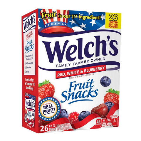 Fruit Snacks Red White And Blueberry Great Snack For Summer Celebrations 13 Oz (Case Of 6) by Welch's