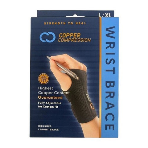 Copper Compression, Wrist Brace Fits Right Hand Large And X-Large, 1 Count Copper Compression