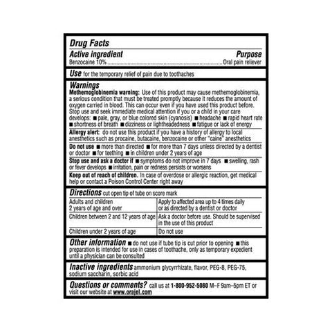 Orajel, 2X Toothache And Gum Medicated, 0.25 Oz Orajel