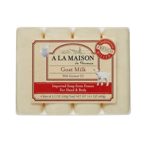 A La Maison, Goat Milk with Coconut Oil Bar Soap, 4 Count
