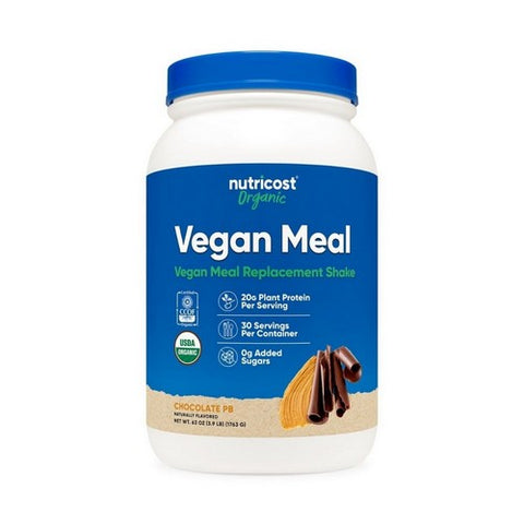 Nutricost, Organic Vegan Meal Replacement Shake Powder Chocolate Peanut Butter, 30 Servings Nutricost