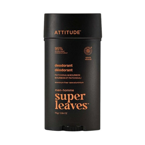 Super Leaves Men Deodorant Patchouli And Bourbon 2.64 Oz by Attitude