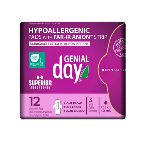 Mini Pads With Anion Strip 12 Count by Genial Day
