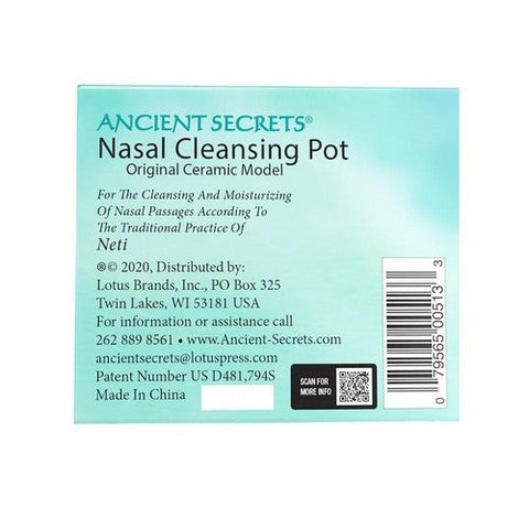 Ancient Secrets, Nasal Cleansing Ceramic Pot, 1 Pot Ancient Secrets