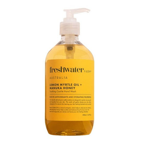 Hand Wash Soothing Lemon Myrtle Oil + Manuka Honey 16.9 Oz by Freshwater Farm