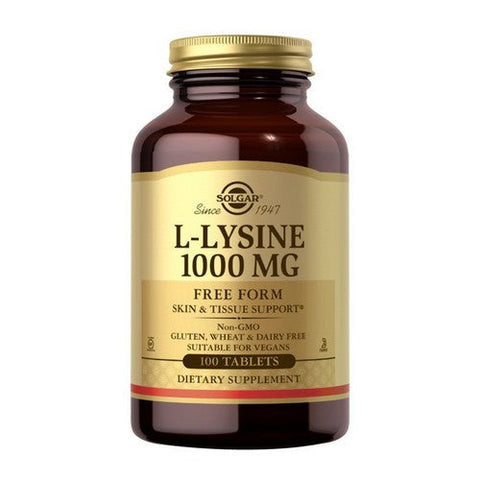 Solgar, L-Lysine Free Form, 1000 Mg, 100 Tabs Solgar
