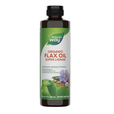 Organic Flax Oil Super Lignan 16 Oz by Nature's Way