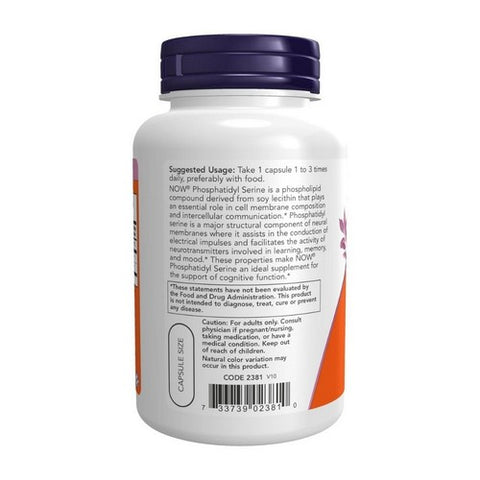 Now Foods, Phosphatidyl Serine, 100 mg, 120 Vcaps Now Foods