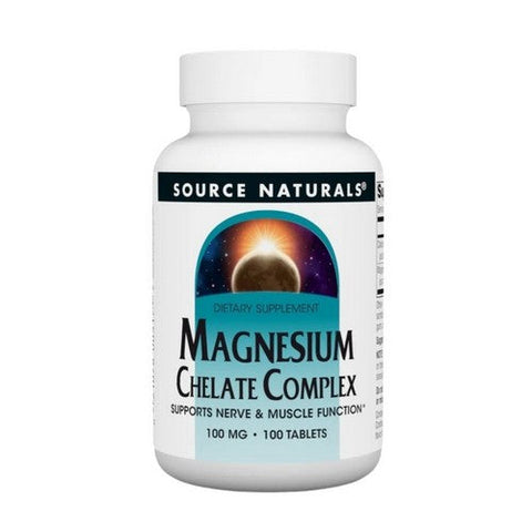 Source Naturals, Magnesium chelate, 100 mg, 100 Tabs Source Naturals