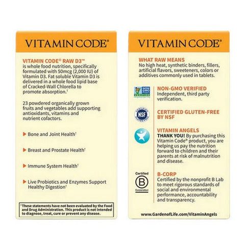 Garden of Life, Vitamin Code, RAW D3 60 Caps Garden of Life